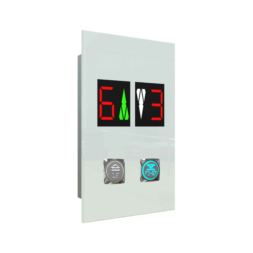 Butonlu Cam (Dubleks - Dijital - Çift Buton - Yan yana - Beyaz) - SWITCHLI