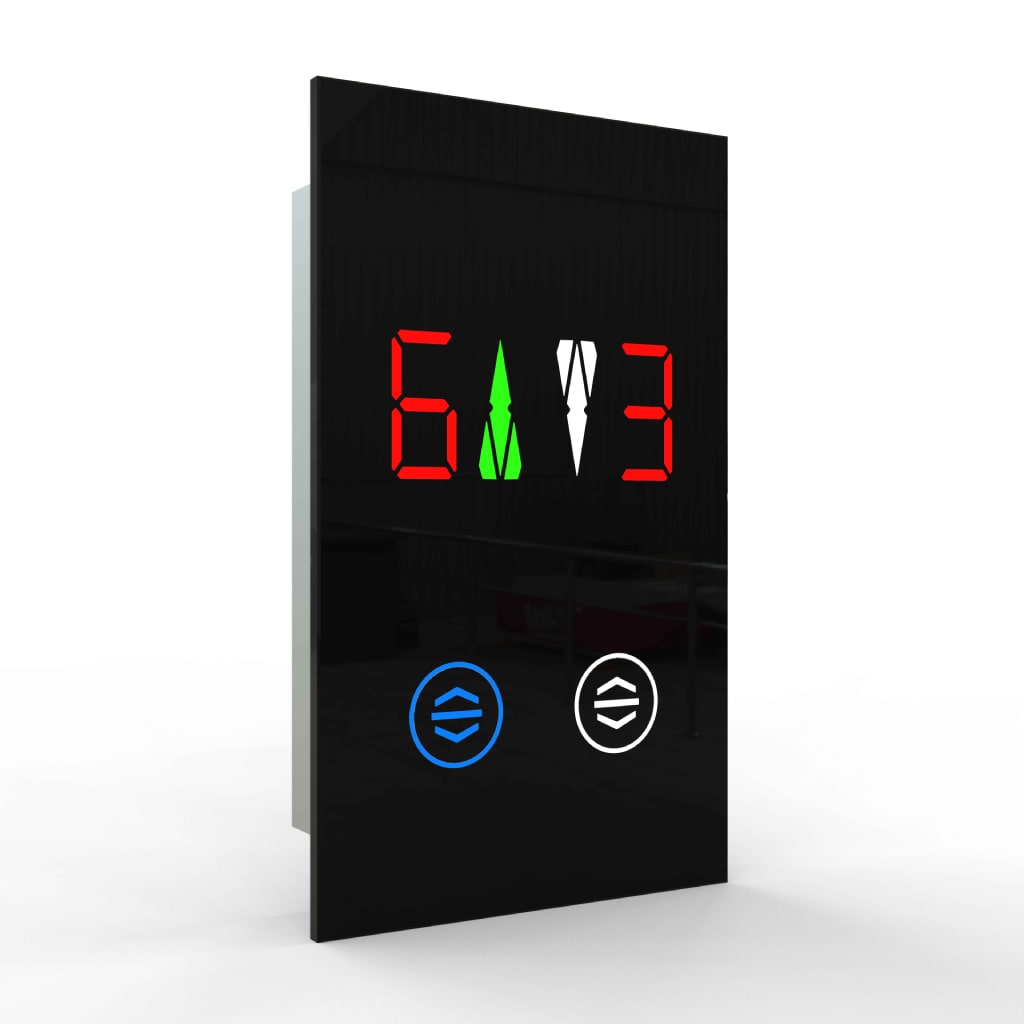 Dokunmatik Cam - (Dubleks - Dijital - Yan Yana Çift Buton - Siyah)